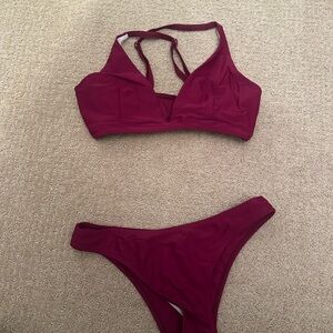 Women's Burgundy Bikini Set